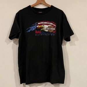 Harley-Davidson NYC Black Tee with Flag Design